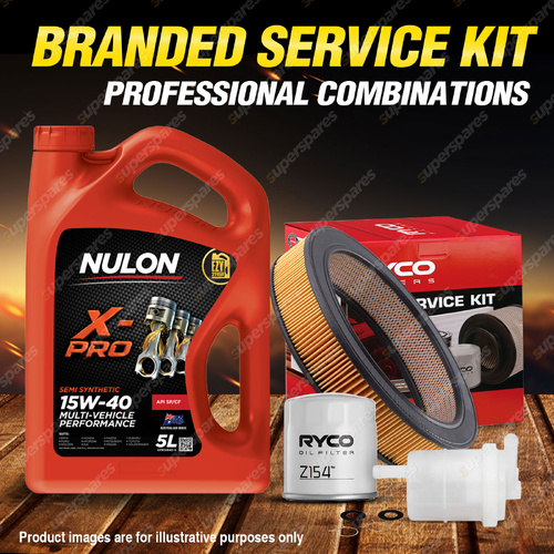 Ryco Oil Air Fuel Filter 5L XPR15W40 Service Kit for Holden Camira JB JD 1.6L