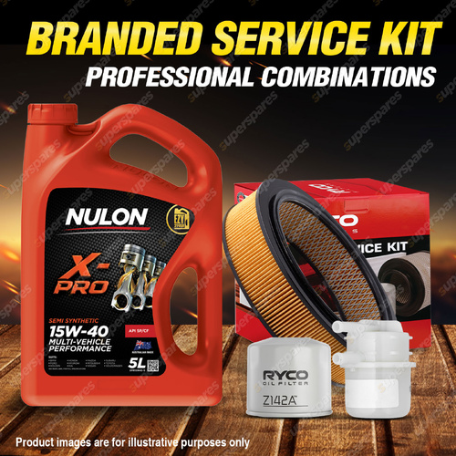 Ryco Oil Air Fuel Filter 5L XPR15W40 Service Kit for Triton ME MF MG 2.6 Petrol