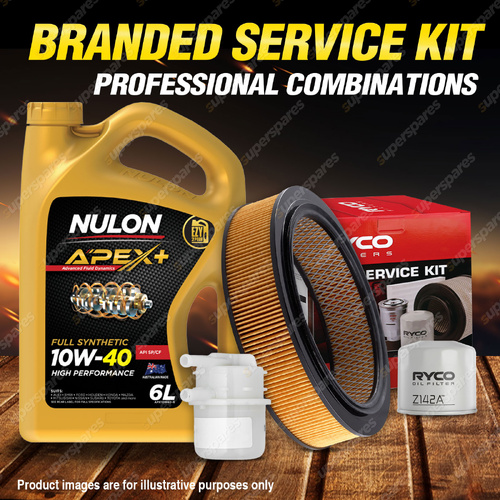 Ryco Oil Air Fuel Filter 6L APX10W40 Service Kit for Mitsubishi Triton MH MJ 2.6