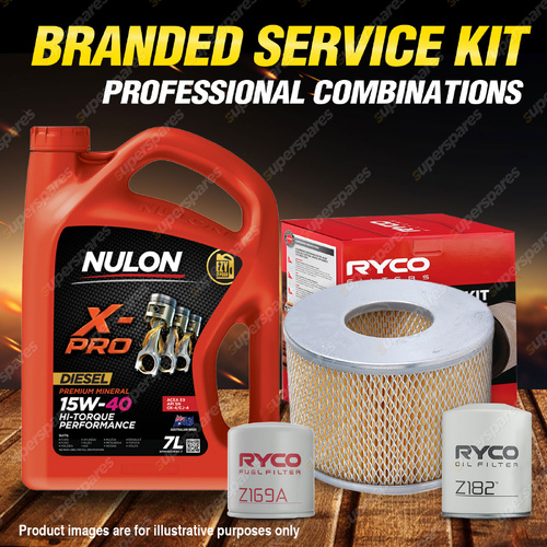 Ryco Oil Air Fuel Filter 7L XPRHD15W40 Engine Oil for Holden Jackaroo UBS52 2.2L