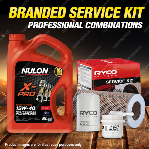 Ryco Oil Air Fuel Filter 5L XPR15W40 Service Kit for Toyota Hiace YH50 YH60 1.8
