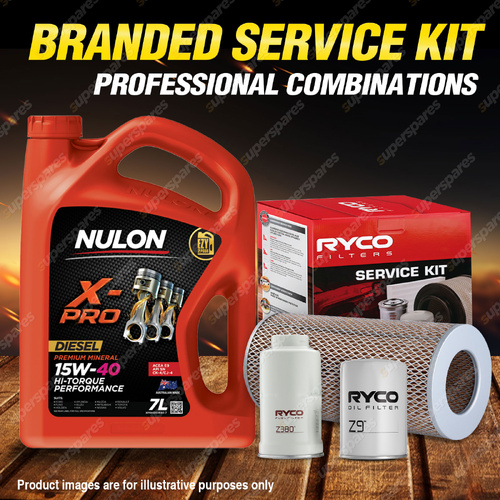 Ryco Oil Air Fuel Filter 7L XPRHD15W40 Service Kit for Toyota Hiace LH71 2.4L D