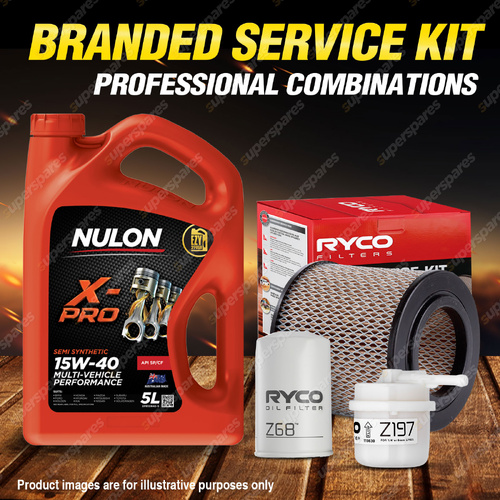 Ryco Oil Air Fuel Filter 5L XPR15W40 Oil Service Kit for Toyota Tarago YR20 YR21