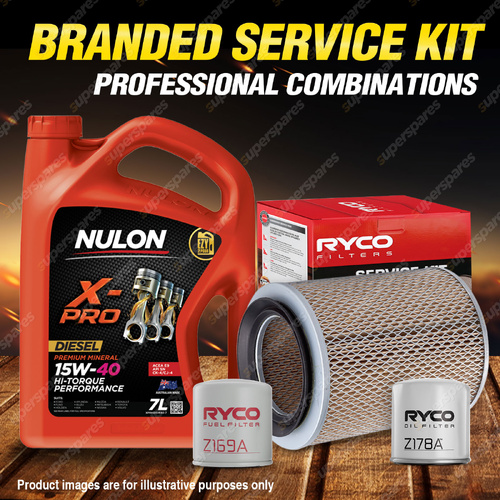 Ryco Oil Air Fuel Filter 7L XPRHD15W40 Service Kit for Holden Shuttle WFR51 2.0L