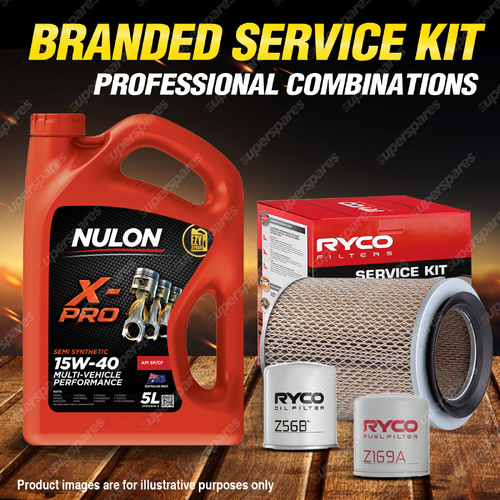 Ryco Oil Air Fuel Filter 5L XPR15W40 Oil Service Kit for Holden Shuttle WFR11