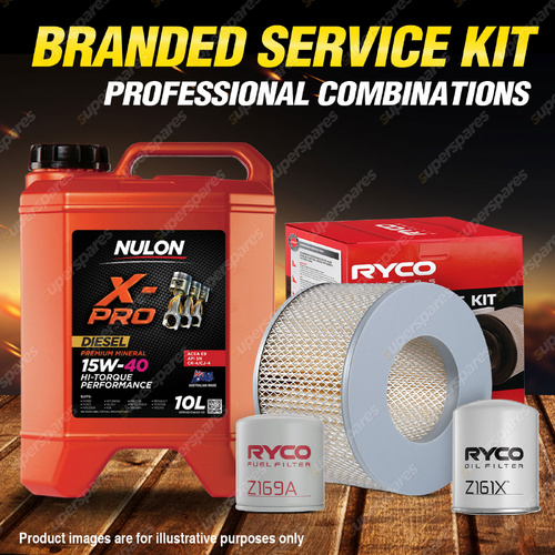 Ryco Oil Air Fuel Filter 10L XPRHD15W40 Oil Kit for Landcruiser HJ 47 60 61 75