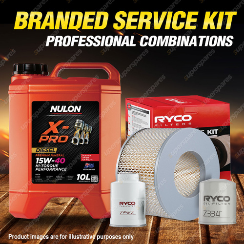 Ryco Oil Air Fuel Filter 10L XPRHD15W40 Service Kit for Landcruiser HDJ 78 79 80