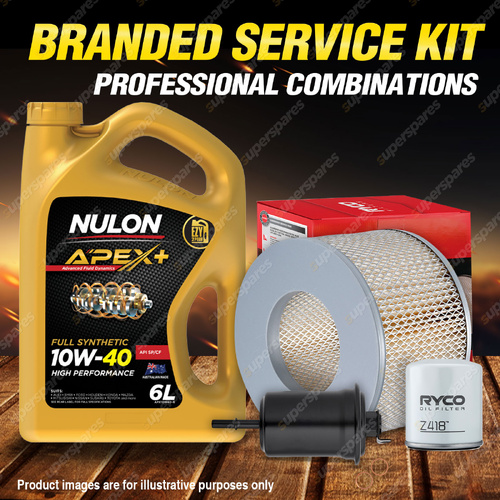 Ryco Oil Air Fuel Filter 6L APX10W40 Oil Service Kit for Landcruiser FZJ78 FZJ79