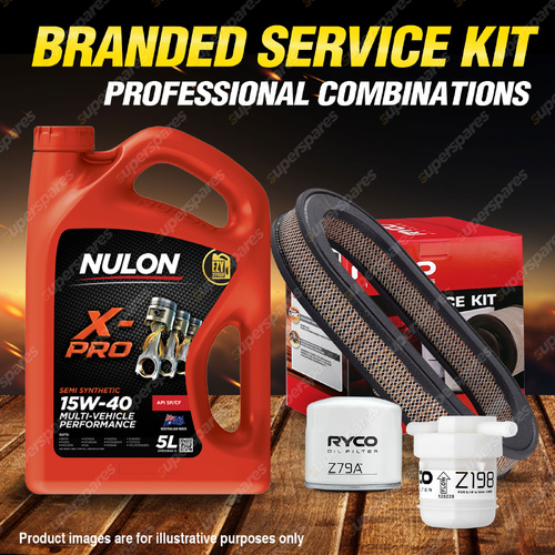 Ryco Oil Air Fuel Filter 5L XPR15W40 Oil Service Kit for Ford Laser KA KB 1.5L