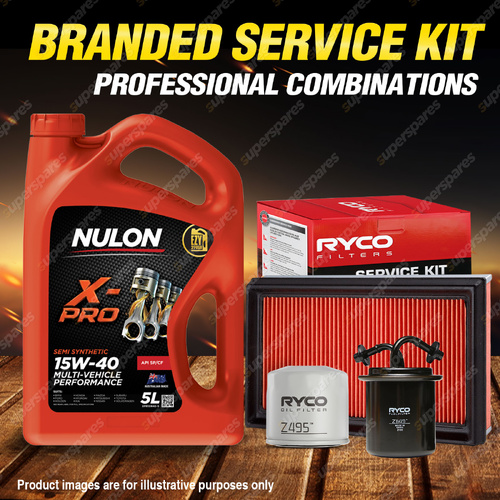 Ryco Oil Air Fuel Filter 5L XPR15W40 Oil Service Kit for Subaru Liberty BC5 2.0L