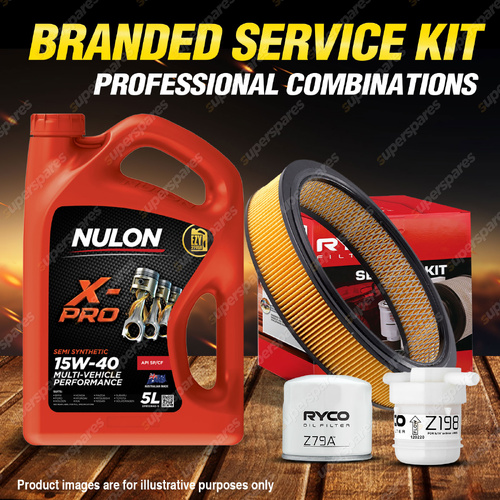 Ryco Oil Air Fuel Filter 5L XPR15W40 Oil Service Kit for Ford Laser KC KE 1.6L