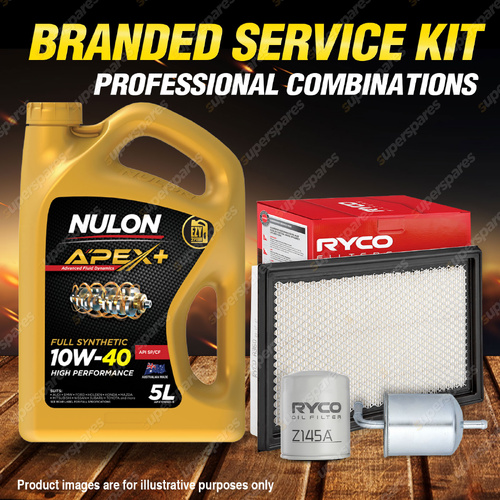 Ryco Oil Air Fuel Filter 5L APX10W40 Service Kit for Nissan Bluebird U13 2.4L
