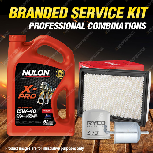 Ryco Oil Air Fuel Filter 5L XPR15W40 Oil Service Kit for Nissan Patrol GQ 4.2L