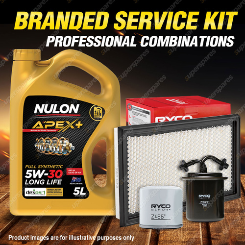 Ryco Oil Air Fuel Filter 5L APX5W30D1 Service Kit for Subaru Impreza GG9 2.0L