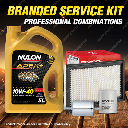 Ryco Oil Air Fuel Filter 5L APX10W40 Service Kit for Nissan Navara D22 3.0L V6
