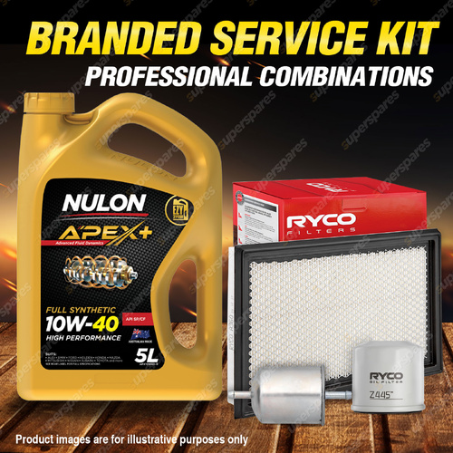 Ryco Oil Air Fuel Filter 5L APX10W40 Service Kit for Nissan Pulsar N15 II 2.0L