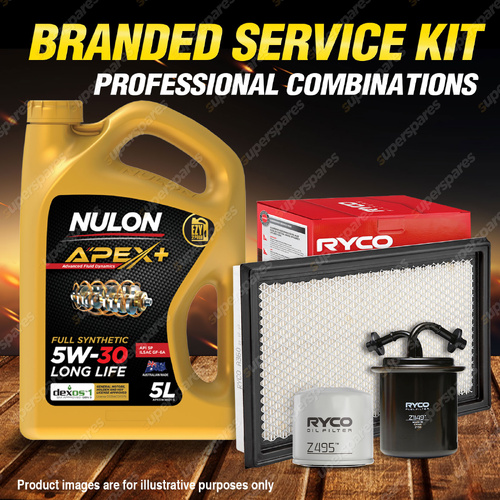 Ryco Oil Air Fuel Filter 5L APX5W30D1 Service Kit for Subaru Outback BG9 2.5L