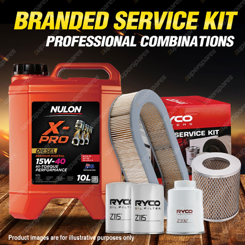 Ryco Oil Air Fuel Filter 10L XPRHD15W40 Oil Kit for Nissan Patrol GQ RX 4.2L D