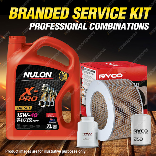 Ryco Oil Air Fuel Filter 7L XPRHD15W40 Service Kit for Mazda B2200 Bravo 2.2L D