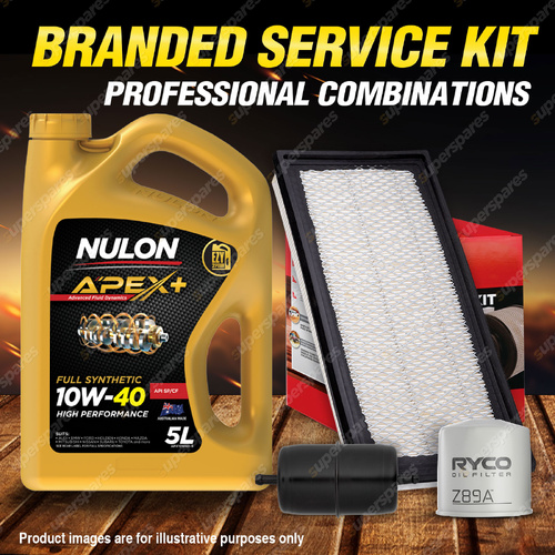 Ryco Oil Air Fuel Filter 5L APX10W40 Oil Service Kit for Jeep Cherokee XJ 4.0L