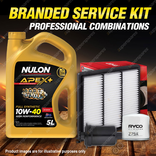 Ryco Oil Air Fuel Filter 5L APX10W40 Service Kit for Mitsubishi Triton MK 3.0 V6