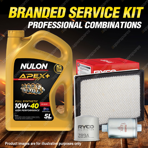 Ryco Oil Air Fuel Filter 5L APX10W40 Oil Service Kit for Ford Falcon AU II III