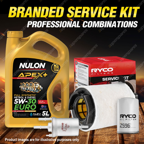 Ryco Oil Air Fuel Filter 5L APX5W30C3 Engine Oil Service Kit for Audi A3 8P 1.6L