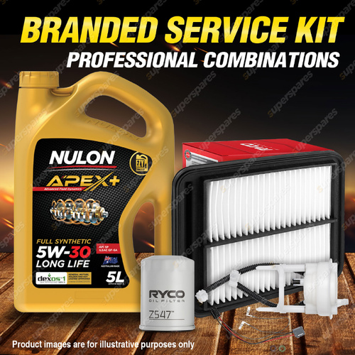 Ryco Oil Air Fuel Filter 5L APX5W30D1 Oil Service Kit for Honda Odyssey RB 2.4L