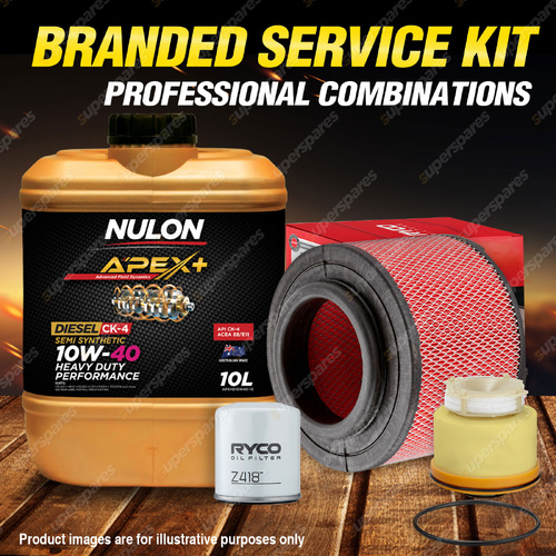 Ryco Oil Air Fuel Filter 10L APXHD10W40 Eng Oil for Toyota Hilux KUN16 26 05-13