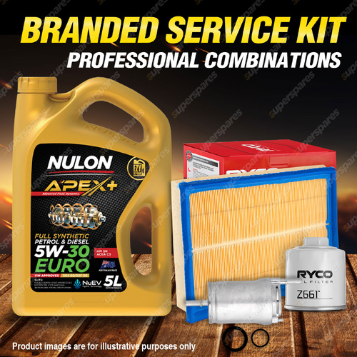 Ryco Oil Air Fuel Filter 5L APX5W30C3 Service Kit for Volkswagen Polo 9N 1.4L
