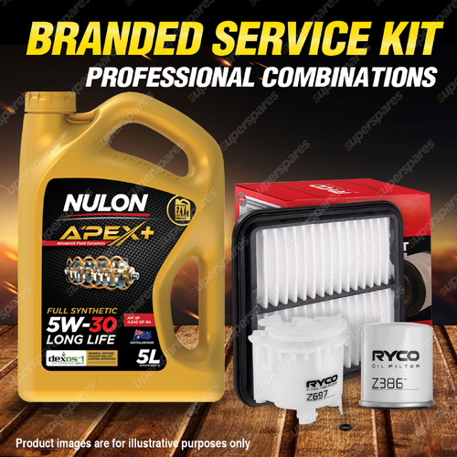 Ryco Oil Air Fuel Filter 5L APX5W30D1 Service Kit for Toyota Prius NHW11 1.5L