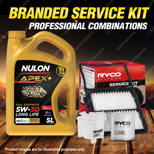 Ryco Oil Air Fuel Filter 5L APX5W30D1 Service Kit for Toyota Prius NHW20R 1.5L