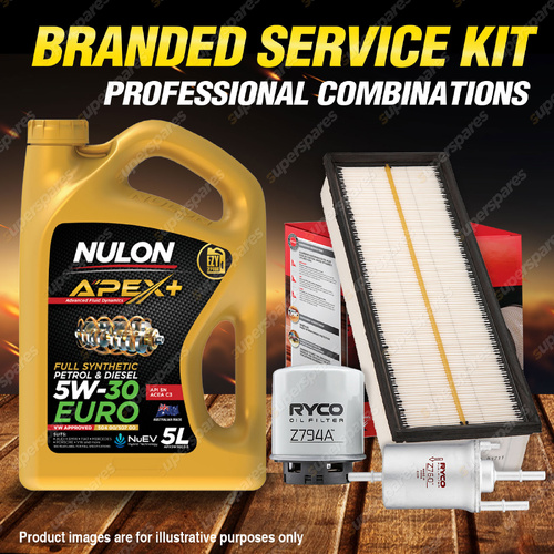 Ryco Oil Air Fuel Filter 5L APX5W30C3 Engine Oil for Volkswagen Golf VI Jetta 1K