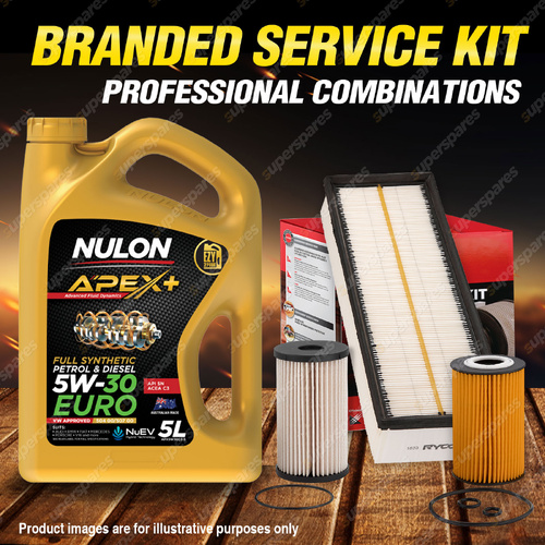 Ryco Oil Air Fuel Filter 5L APX5W30C3 Service Kit for Volkswagen Caddy 2K Eos 1F