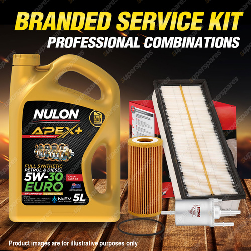 Ryco Oil Air Fuel Filter 5L APX5W30C3 Engine Oil for Volkswagen Jetta 1B 2.0 TSi