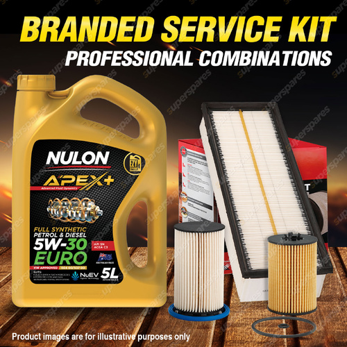 Ryco Oil Air Fuel Filter 5L APX5W30C3 Service Kit for Audi Q3 8U 2.0L TDi 15-ON