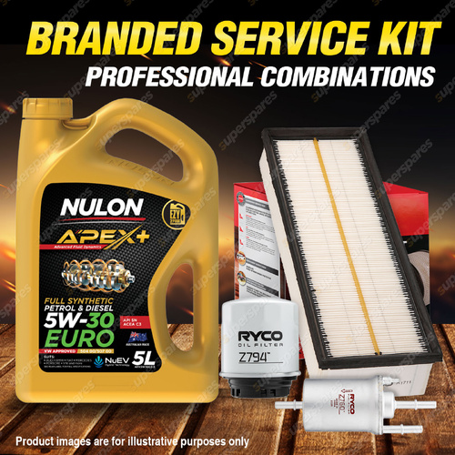 Ryco Oil Air Fuel Filter 5L APX5W30C3 Service Kit for Volkswagen Beetle 1L TSi