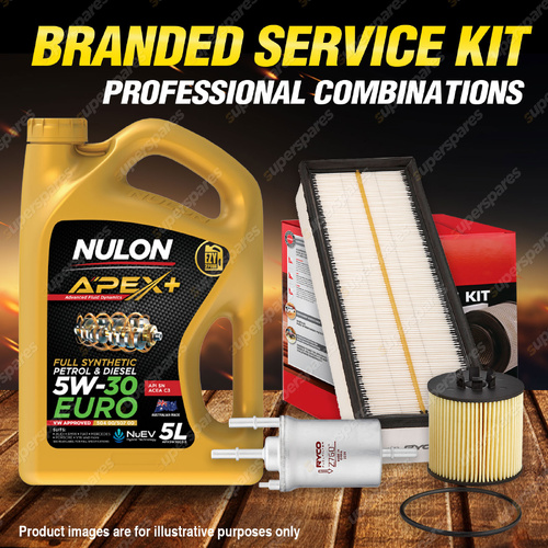Ryco Oil Air Fuel Filter 5L APX5W30C3 Service Kit for Volkswagen Golf 1K 1.4L