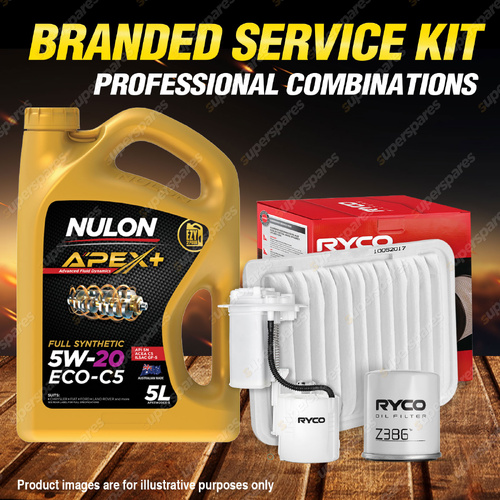 Ryco Oil Air Fuel Filter 5L APX5W20C5 Engine Oil for Toyota Corolla ZRE152 07-09
