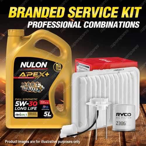Ryco Oil Air Fuel Filter 5L APX5W30D1 Service Kit for Toyota Yaris NCP90 05-08