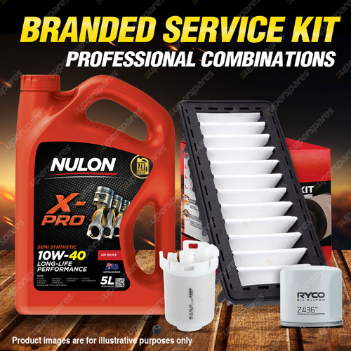 Ryco Oil Air Fuel Filter 5L XPR10W40 Oil Service Kit for Mitsubishi Colt RZ 1.5L