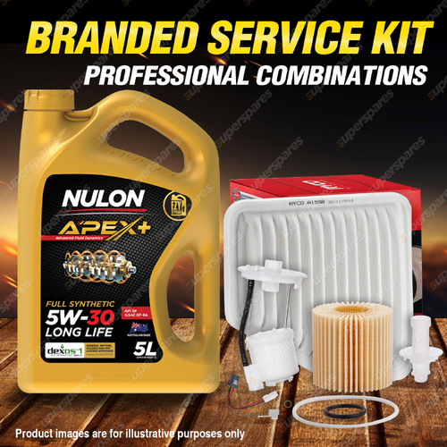 Ryco Oil Air Fuel Filter 5L APX5W30D1 Service Kit for Toyota Aurion GSV40 3.5 V6
