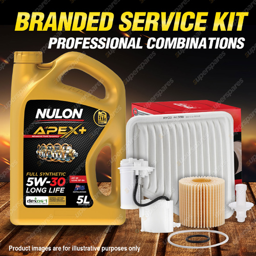 Ryco Oil Air Fuel Filter 5L APX5W30D1 Service Kit for Toyota Tarago GSR50 07-08