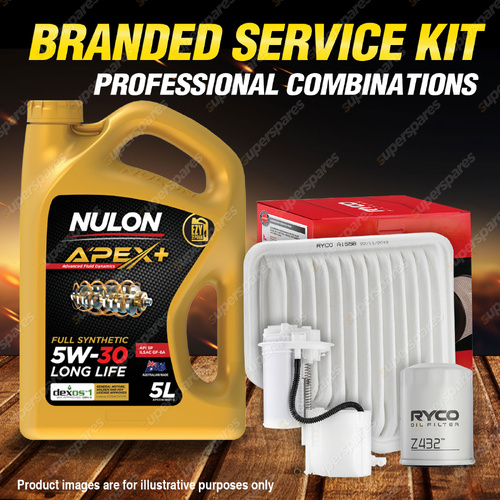 Ryco Oil Air Fuel Filter 5L APX5W30D1 Service Kit for Toyota Tarago ACR50R 06-08