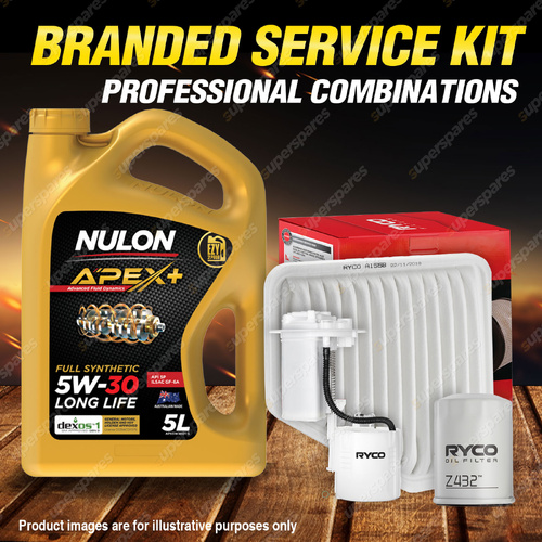 Ryco Oil Air Fuel Filter 5L APX5W30D1 Service Kit for Toyota Rukus AZE151R 2.4L