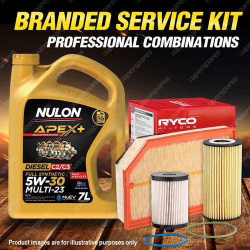 Ryco Oil Air Fuel Filter 7L APX5W30C23 Service Kit for Volvo XC90 Turbo 2.4L D5