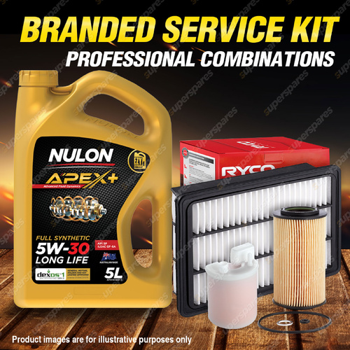 Ryco Oil Air Fuel Filter 5L APX5W30D1 Service Kit for Hyundai Santa Fe CM 3.3 V6