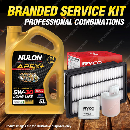 Ryco Oil Air Fuel Filter 5L APX5W30D1 Service Kit for Hyundai Santa Fe CM 2.7 V6