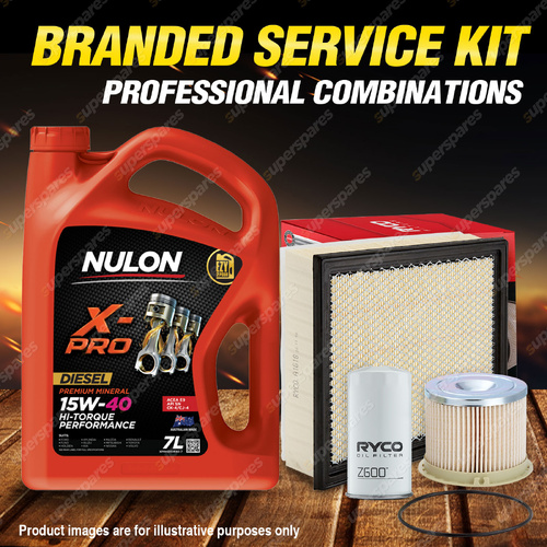 Ryco Oil Air Fuel Filter 7L XPRHD15W40 Oil Service Kit for Holden Rodeo RA 07-08