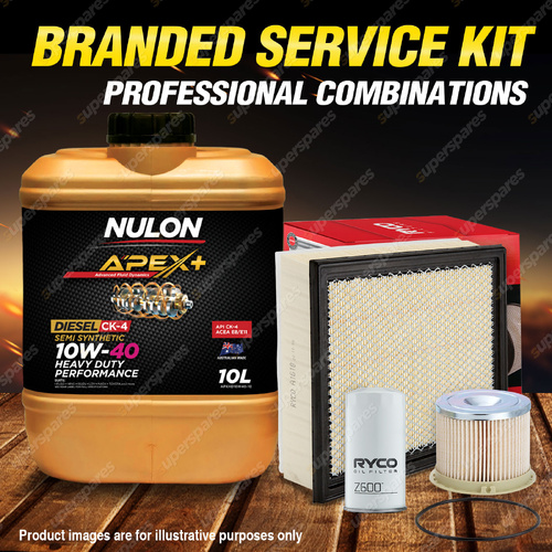 Ryco Oil Air Fuel Filter 10L APXHD10W40 Service Kit for Isuzu D-Max TF 3.0L TD